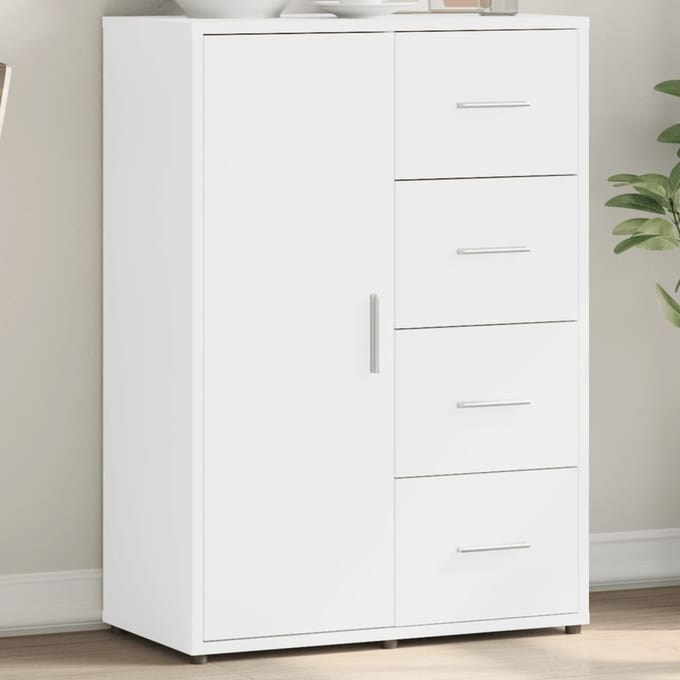 vidaXL - Dressoir - 60x31x84 - cm - bewerkt - hout - wit