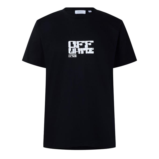 Off White Heren Slim T-shirt in katoen (Zwart)