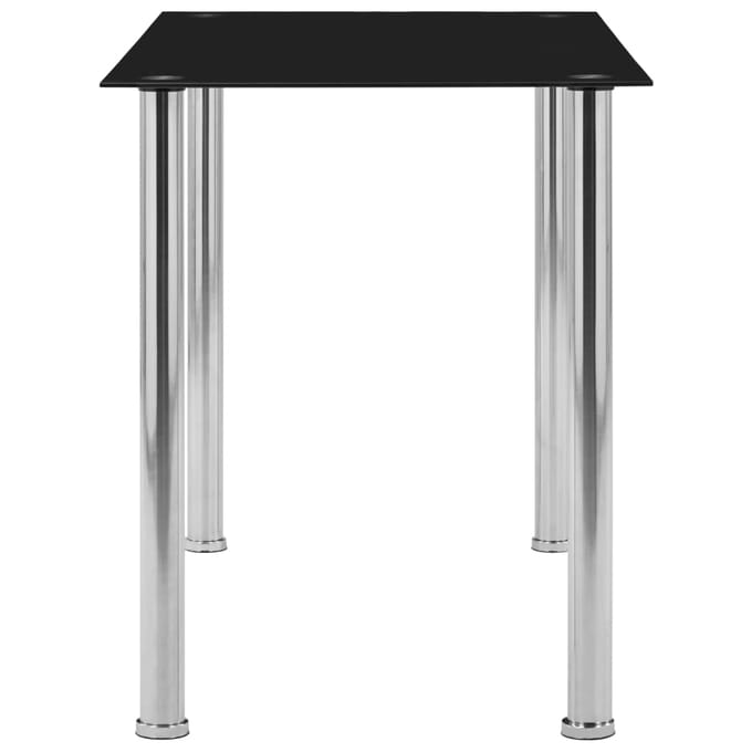 vidaXL - Eettafel - 120x60x75 - cm - gehard - glas - zwart