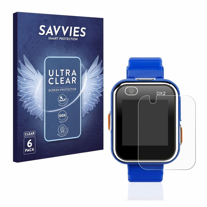 Savvies - Screenprotector voor Vtech Kidizoom Smart Watch DX2 - Folie Beschermfolie transparant 6 Stuks