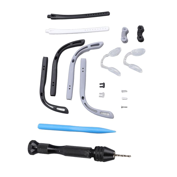 Brilreparatieset Multifunctioneel Universeel Schroeven Neuspads Poten Scharnieren Schroeven Oogglas gray