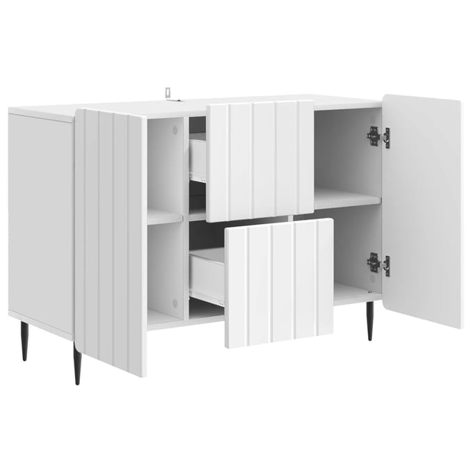vidaXL - Dressoir - met - lade - Hoogglans - Wit - 89 - x - 34,5 - x - 62 - cm - Bewerkt - hout
