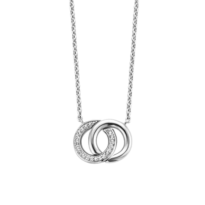 TI SENTO Dames Ketting - 925 zilver - Zirconia wit - Maat 48 - 3822ZI