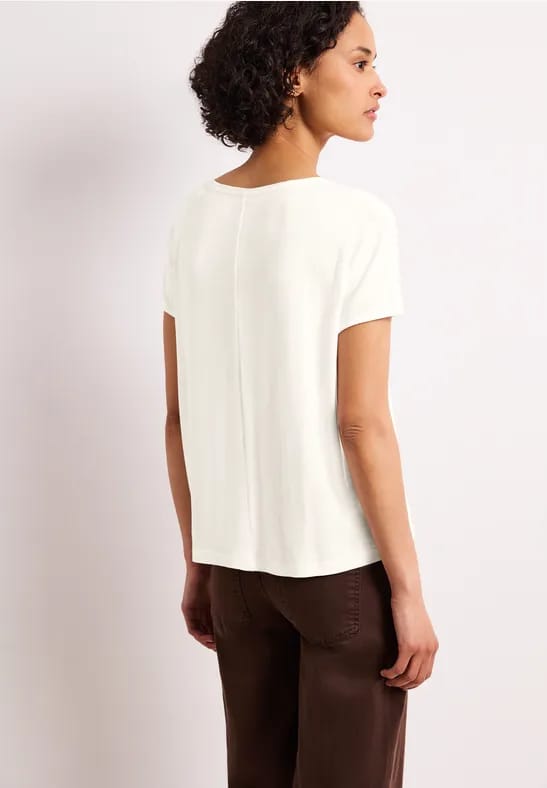 Shirt met korte mouwen en boothals