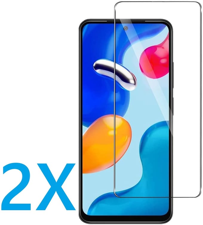Glasplaatje Geschikt voor: Xiaomi Redmi Note 11 - 2x Screenprotector - screen protector - glas - bescherm - beschermglas