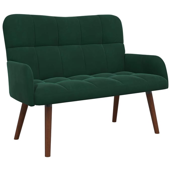 vidaXL - 2-Zits - Sofa - Donkergroen - 115 - x - 61 - x - 87 - cm - fluweel