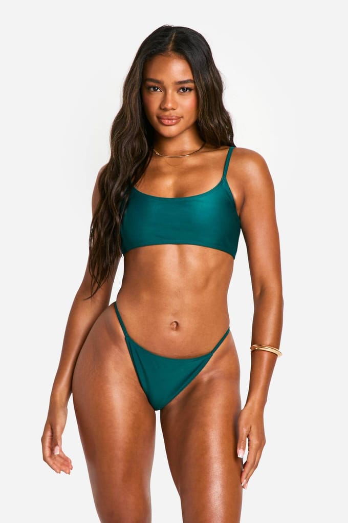 boohoo Dames Bikini crop-top | Smaragdgroen | Maat: 34