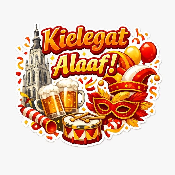 Kielegat Alaaf Raamsticker - Carnaval - Raamsticker - statische sticker - herbruikbaar