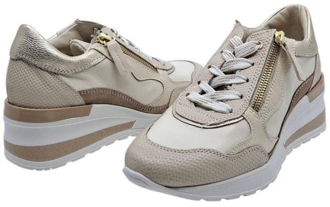 DL Sport 6999 Trevia Beige | Sneaker met sleehak