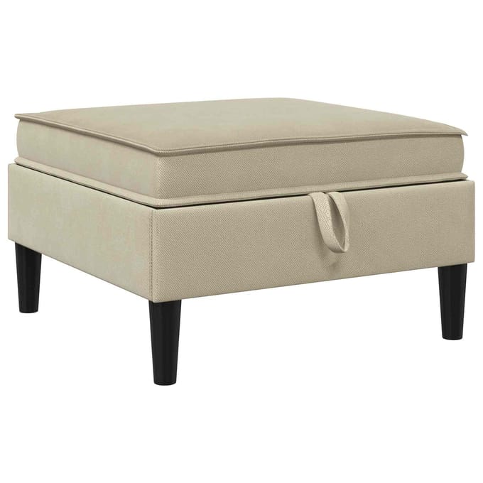 vidaXL - Sofa - Kruk - met - Opbergruimte - Zand - Fluweel