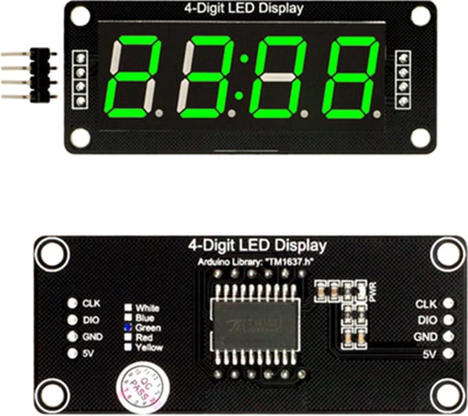 0,56 inch TM1637 zeven segmenten display module Groen geschikt voor Arduino