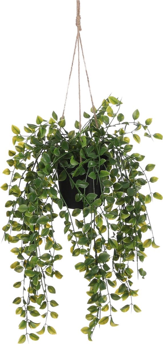 Mica Decorations Ficus Kunst Hangplant in Pot - H46 x Ø20 cm - Groen