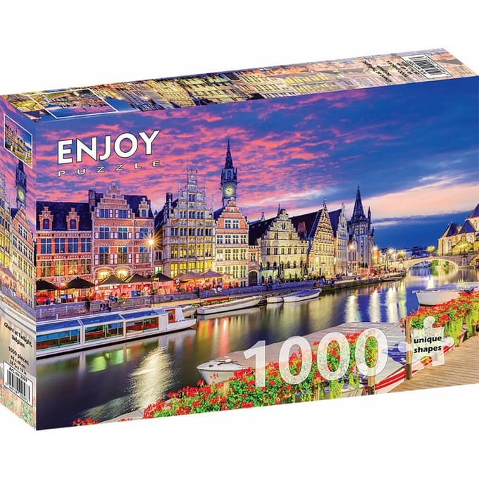 Enjoy Puzzle legpuzzel Gent bij schemering België 1000 stukjes.