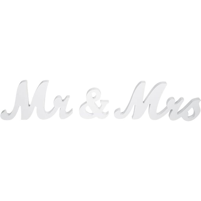 Meneer & Mevrouw Houten Plaquette Houten Bord Huis Bruiloft Decoratieve Letters Wit wit