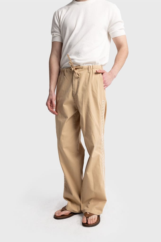 Heren Katoenen Poplin Rechte Pantalon