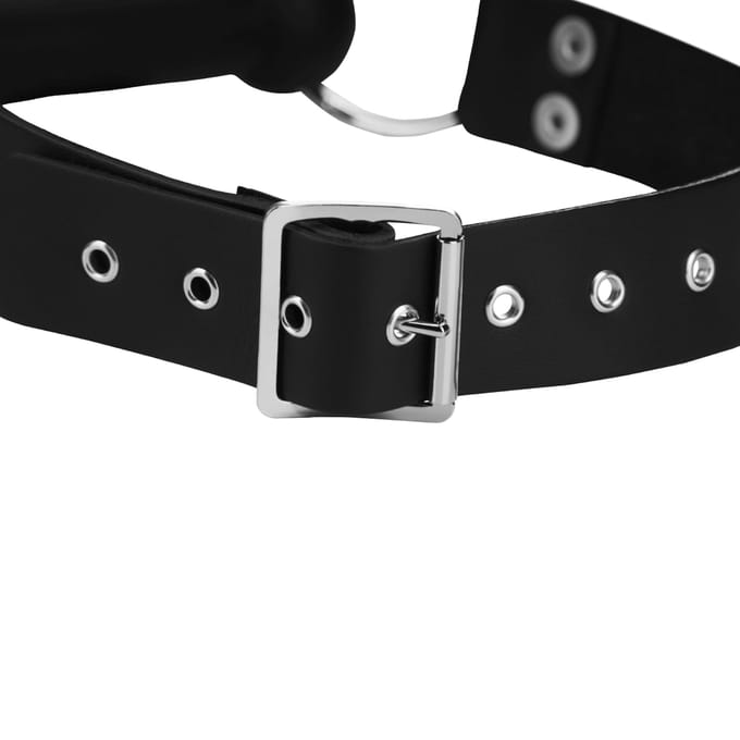 Rimba - Paardenbit gag Met leidsels Leer - Zwart