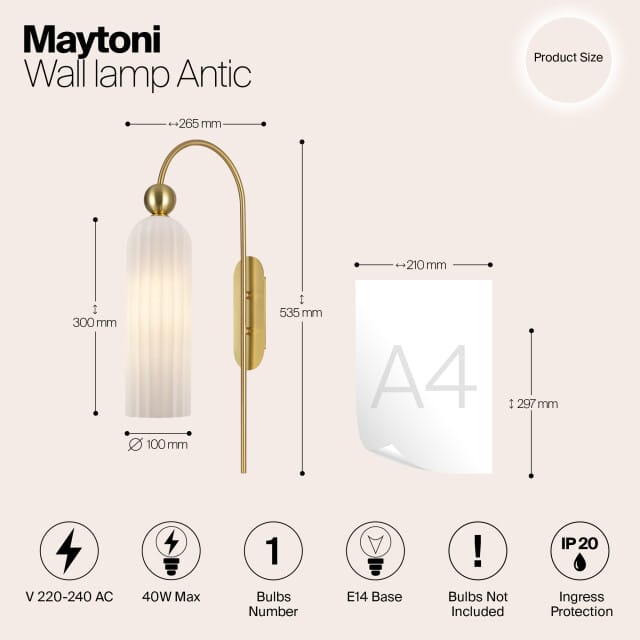 Maytoni wandlamp antic - Ø10