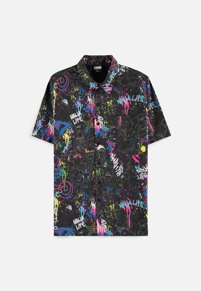 Naruto - Hero All Over Print Overhemd - S - Zwart