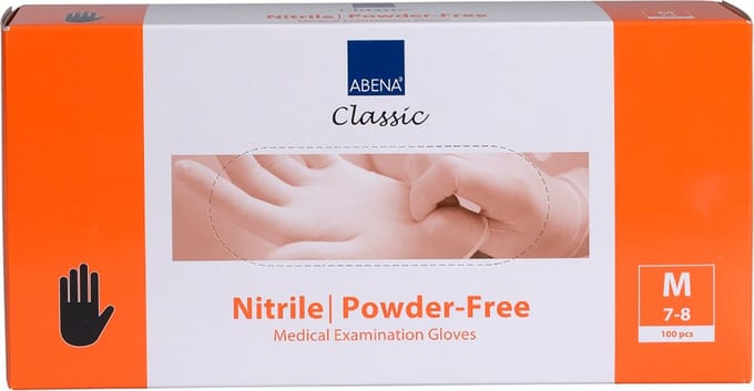 Abena - Nitril Wegwerp Handschoenen - Zwart - Poedervrij - Maat M - 100 Stuks