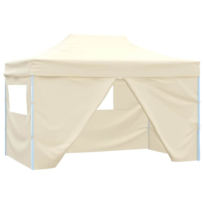 vidaXL - Vouwtent - pop-up - met - 4 - zijwanden - 3x4,5 - m - crèmewit
