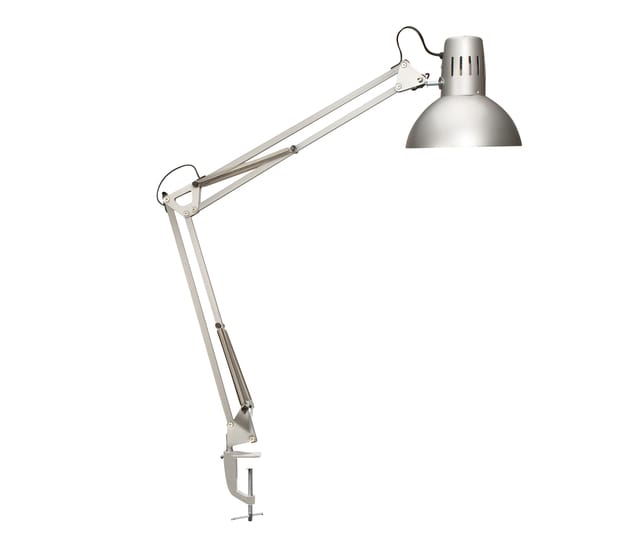 MAULstudy Bureaulamp - Metaal - Zilver - E27 Fitting - Tafellamp met Klem - Zonder Lichtbron
