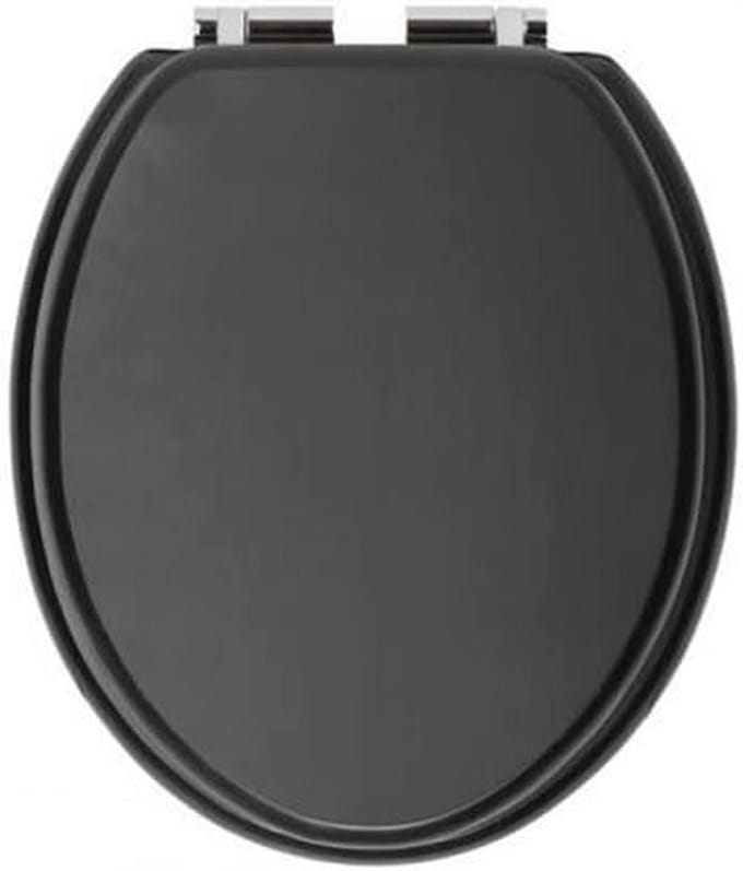 Zwarte Soft Close Toiletbril met Verstelbare Scharnieren