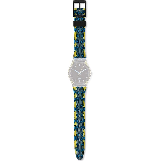 Swatch Plastic - Originals Medium (34mm) /Access/Solar/Musicall/Stop - G/SK/SL/SR/SS/SO28 AGB254 GB254 Snaky Blue Horlogeband