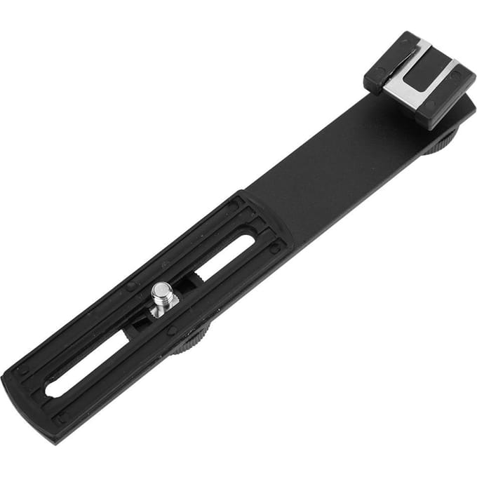 Aluminiumlegering Externe Flits Dubbele Kop Dwarsbalk Beugel Fotografische Apparatuur Accessoire black