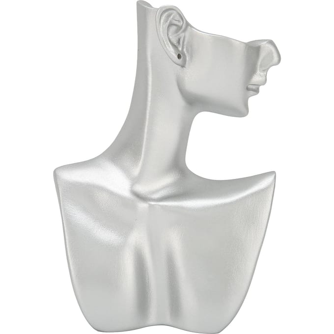 Sieraden Display Mannequin Hars Zilver Hoogglans Multifunctioneel Woondecoratie Oorbel Display Buste gray