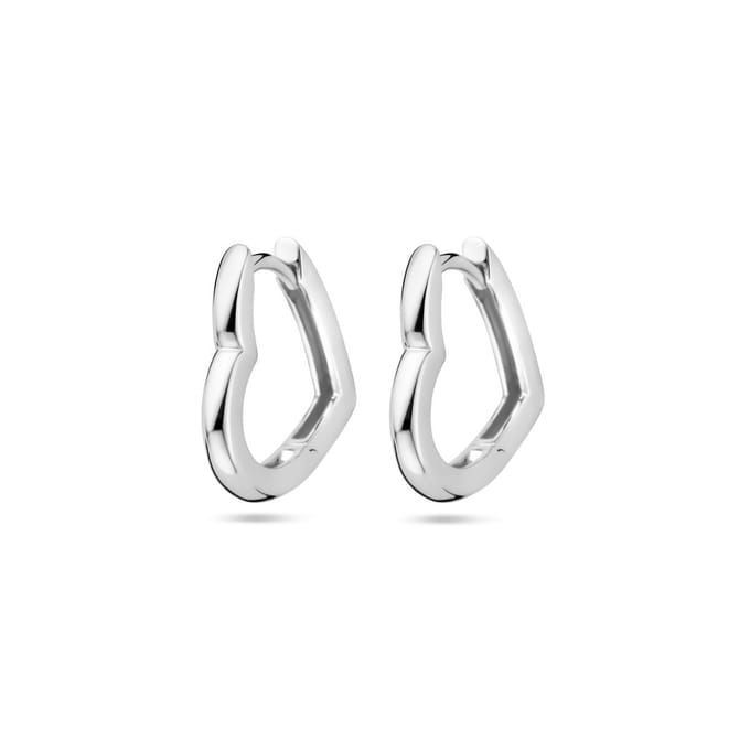 Zilver Gerhodineerd Klapoorringen Hartje 16 mm 1339835