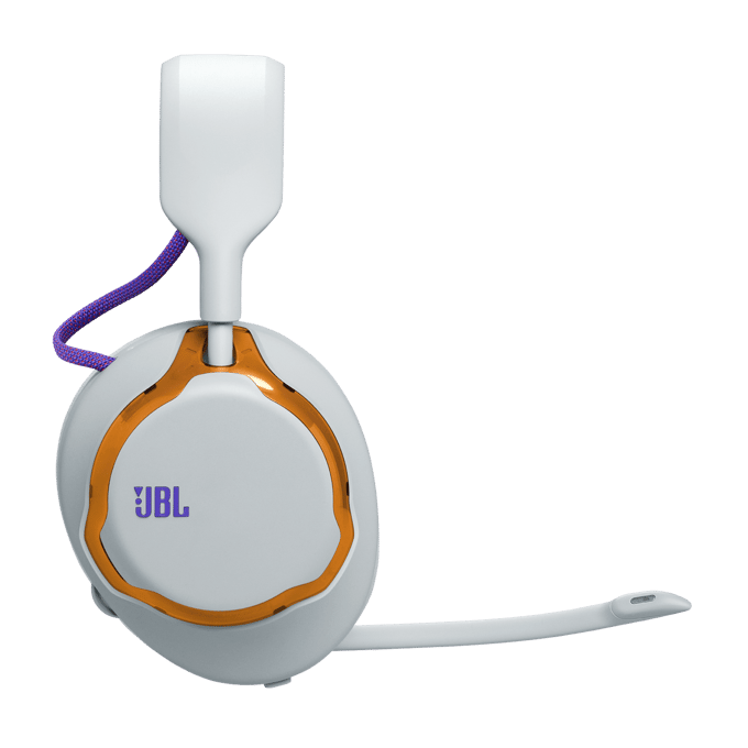 JBL Quantum 650 - Draadloze Gaming & Multitask Headset - 2.4 GHz & Bluetooth - Lage Latency - 50 Uur Batterij - JBL Quantum Engine Software - Over-ear - Grijs Oranje