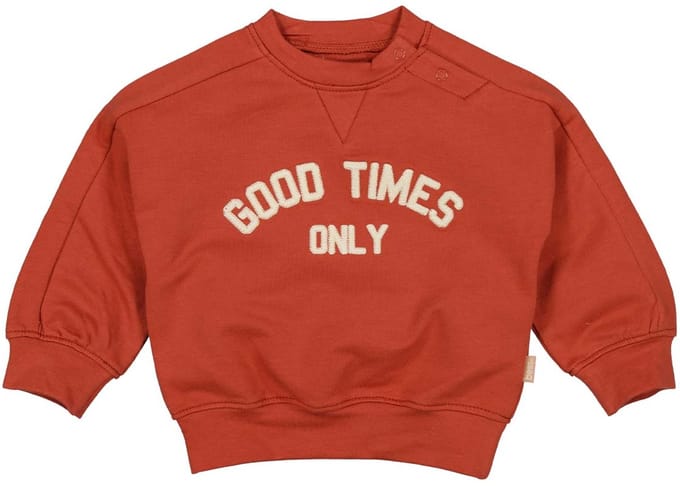 B.E.S.S. - Sweater Good Times - Donker oranje - maat 80
