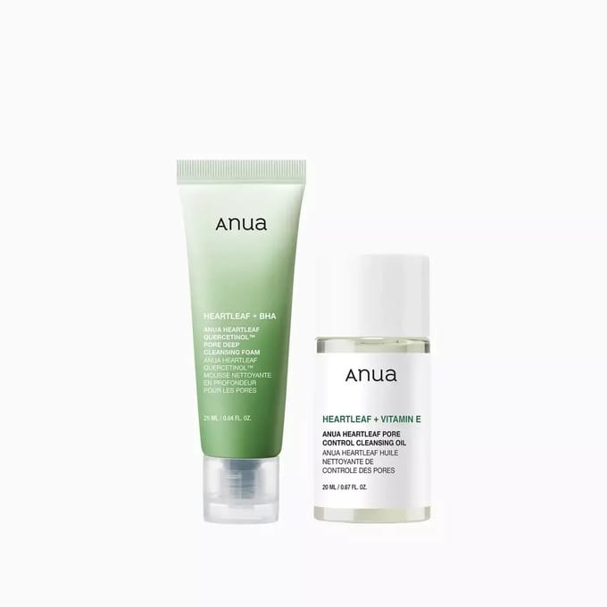 Anua - Double Cleansing Duo - Heartleaf - Cleansing Oil - Cleansing Foam - 45ml - Travel