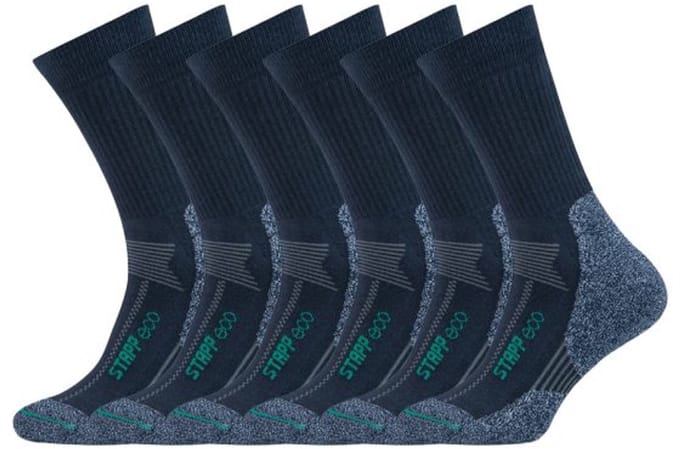 Stapp Techno Boston Eco | Werksokken | Blauw | Gerecycled en Ademend | 6 Pack | maat 39-42