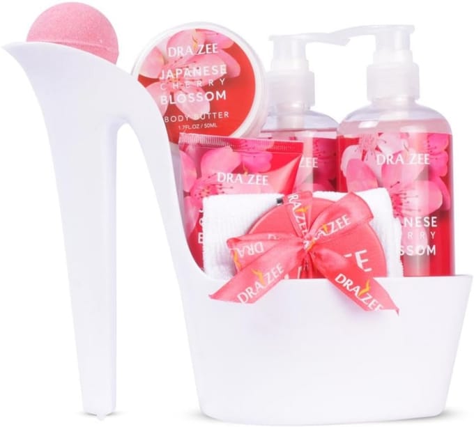 Luxe Wellness Cadeau voor Dames: 6 Relaxsets met Kersenbloesempatroon