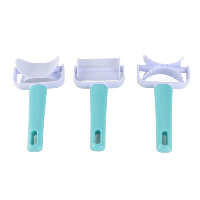 3 stuks/set DIY deegsnijder roller bakaccessoire voor wonton, koekjes, dumplings, taart maken white