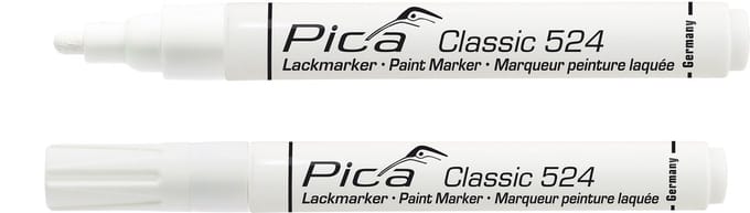 Pica 524/52-10 Lakmarker - Rond - Wit - 2-4mm (10st)