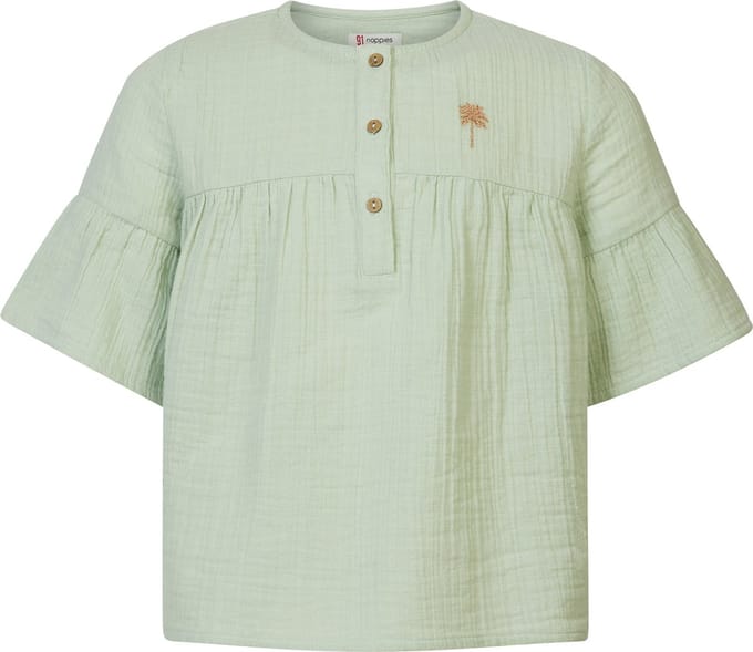 Noppies - Blouse - Potomac - Sea - Foam - Palmboom - Maat 116