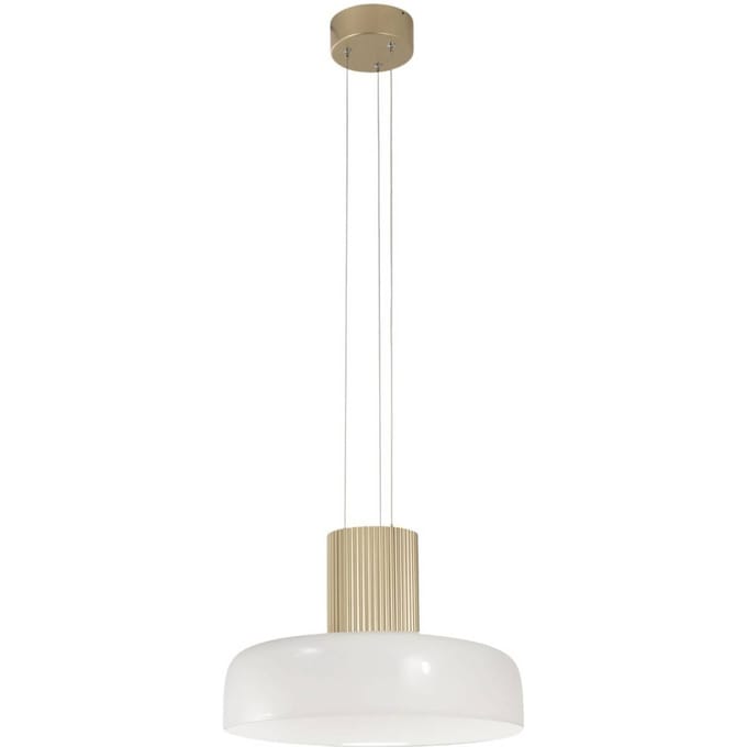 Fabas Luce LED hanglamp Lunar, wit/goud, glas, CCT, dimbaar