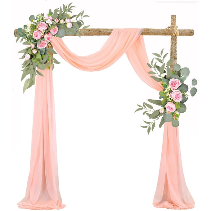 Bruiloft Boog Draperie Bruiloft Decoratie Arrangement Draperie Boog Achtergrond Draperie beige