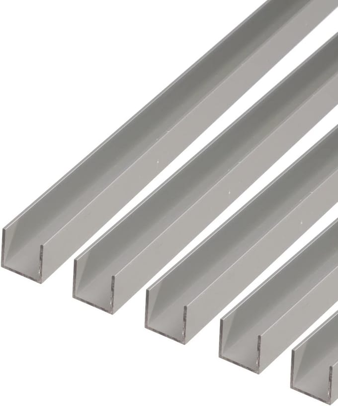 Aluminium U-profiel Zilverkleurig Geanodiseerd 5 Stuks