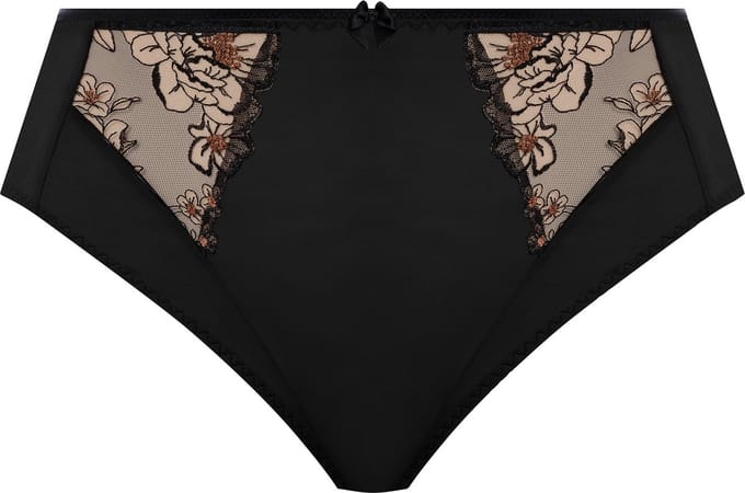 Elomi Teagan High Leg Brief - Black / Almond - Maat (EU) L