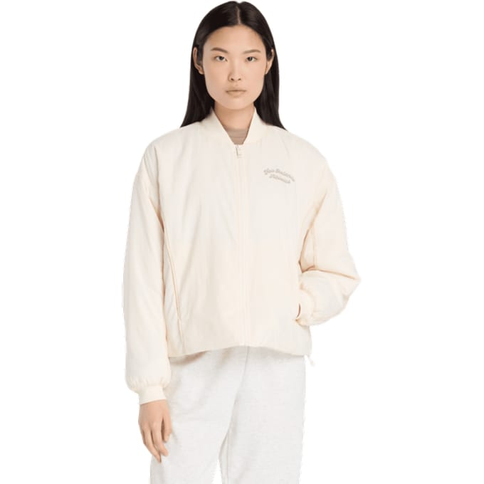 New Balance Linear Heritage Woven Bomber Jacket Jassen Dames - Beige - Maat S - Nylon