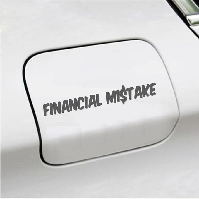 Bumpersticker - Financial Mistake - 4,1 X 25 - Antraciet