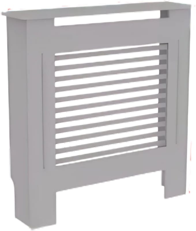 Radiatorombouw - 78x92 cm - Ombouw rooster - Horizontale panelen - MDF - Stijlvol - Grijs