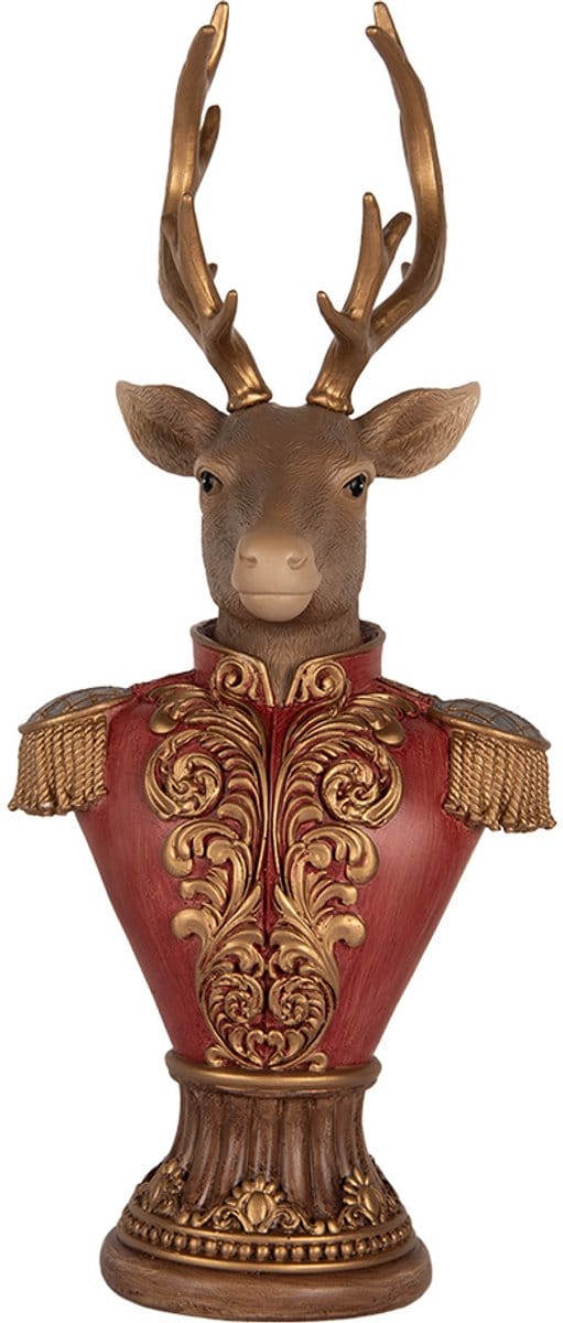 Clayre & Eef Decoratie Beeld Hert 16x14x36 cm Bruin Kunststof