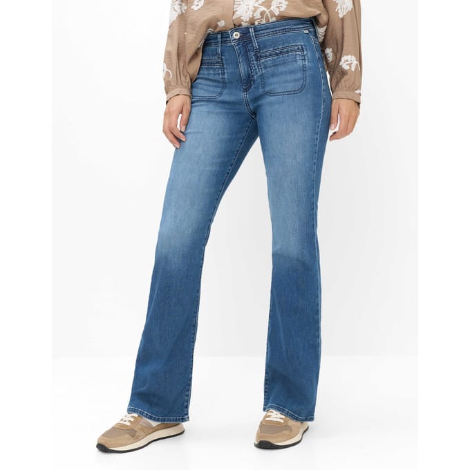 Brax Dames Jeans  Style SHAKIRA USED LIGHT BLUE, denim lichtblauw, maat 48