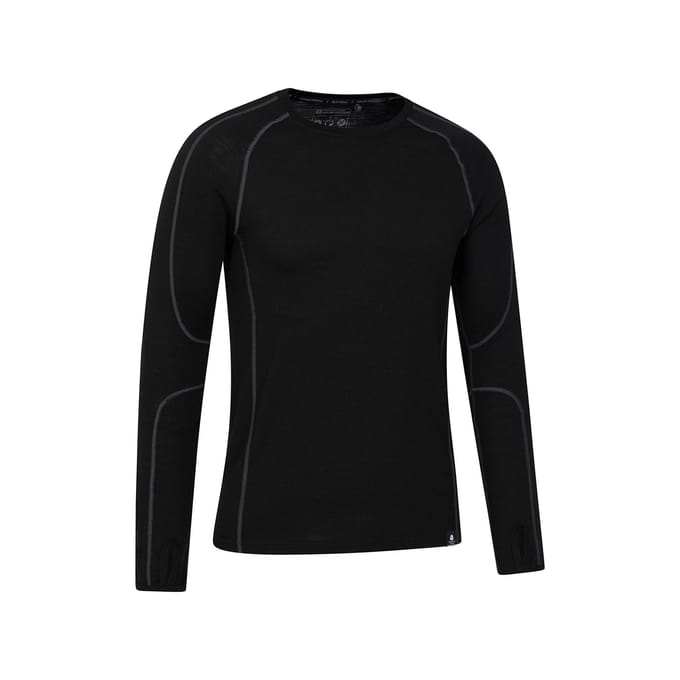 Mountain Warehouse Heren Asgard Merino Wol Base Layer Set (Zwart)