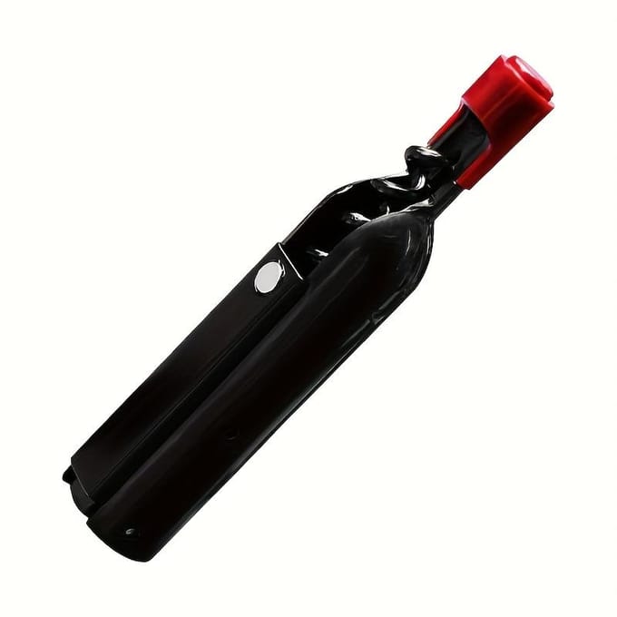 Roestvrijstalen Wijn- & Bierflesopener - Draagbaar, Magnetisch, Draaidesign met Opbergfunctie black
