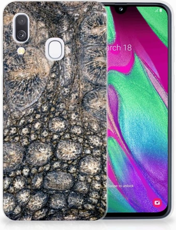 Samsung Galaxy A40 TPU Hoesje Krokodillenprint